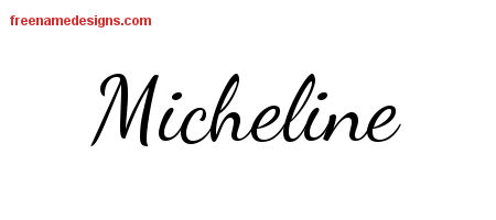 Lively Script Name Tattoo Designs Micheline Free Printout