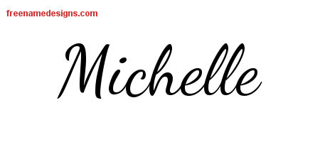 Lively Script Name Tattoo Designs Michelle Free Printout