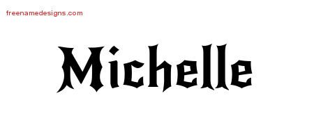 Gothic Name Tattoo Designs Michelle Free Graphic