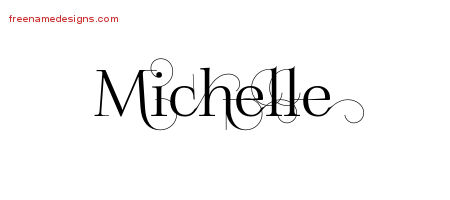 Decorated Name Tattoo Designs Michelle Free