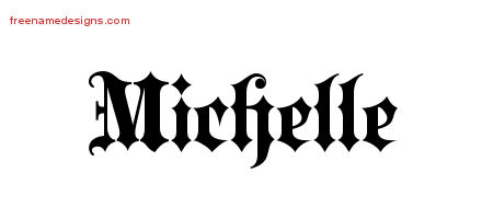 Old English Name Tattoo Designs Michelle Free