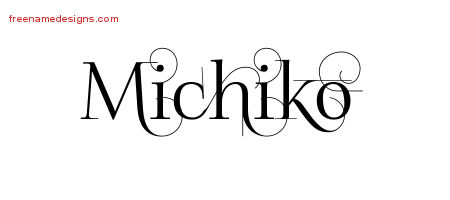 Decorated Name Tattoo Designs Michiko Free