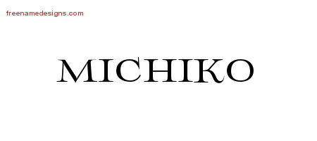 Flourishes Name Tattoo Designs Michiko Printable