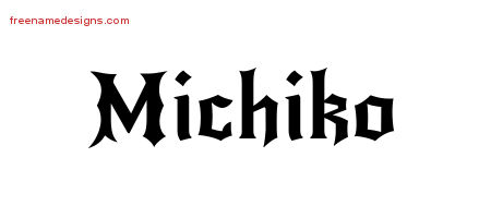 Gothic Name Tattoo Designs Michiko Free Graphic