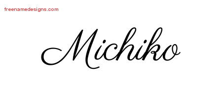 Classic Name Tattoo Designs Michiko Graphic Download