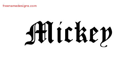 Blackletter Name Tattoo Designs Mickey Printable