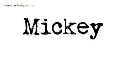 Vintage Writer Name Tattoo Designs Mickey Free