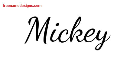 Lively Script Name Tattoo Designs Mickey Free Printout
