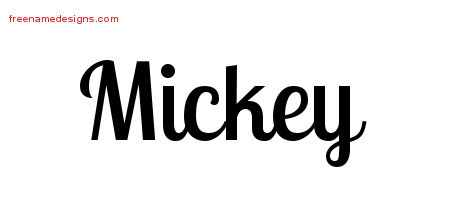 Handwritten Name Tattoo Designs Mickey Free Printout