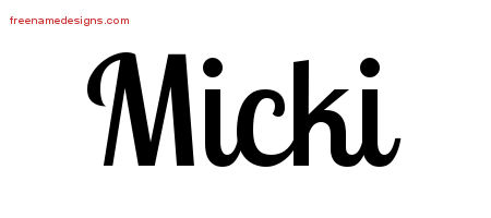 Handwritten Name Tattoo Designs Micki Free Download