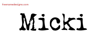 Vintage Writer Name Tattoo Designs Micki Free Lettering