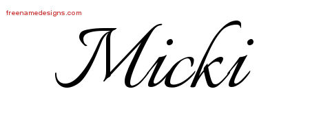 Calligraphic Name Tattoo Designs Micki Download Free
