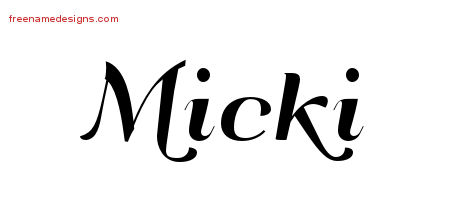 Art Deco Name Tattoo Designs Micki Printable