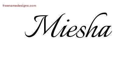 Calligraphic Name Tattoo Designs Miesha Download Free