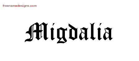 Blackletter Name Tattoo Designs Migdalia Graphic Download