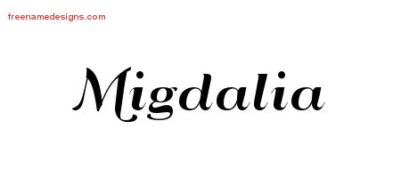 Art Deco Name Tattoo Designs Migdalia Printable