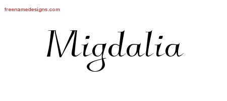 Elegant Name Tattoo Designs Migdalia Free Graphic