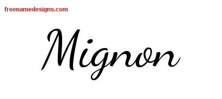 Lively Script Name Tattoo Designs Mignon Free Printout