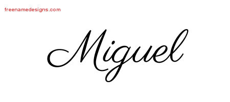 Classic Name Tattoo Designs Miguel Printable