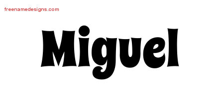 Groovy Name Tattoo Designs Miguel Free