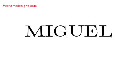 Flourishes Name Tattoo Designs Miguel Graphic Download