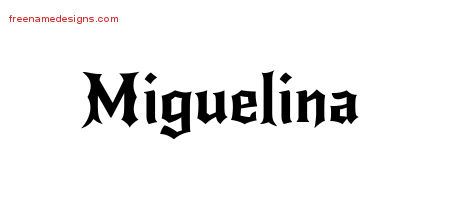 Gothic Name Tattoo Designs Miguelina Free Graphic