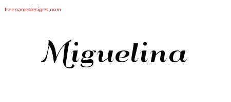 Art Deco Name Tattoo Designs Miguelina Printable