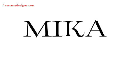 Flourishes Name Tattoo Designs Mika Printable