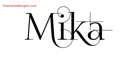 Decorated Name Tattoo Designs Mika Free