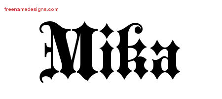 Old English Name Tattoo Designs Mika Free