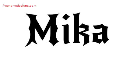 Gothic Name Tattoo Designs Mika Free Graphic