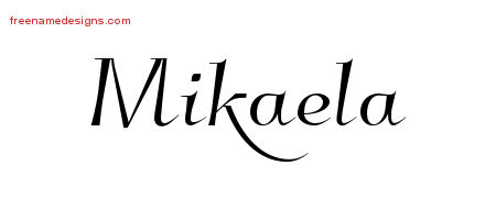 Elegant Name Tattoo Designs Mikaela Free Graphic