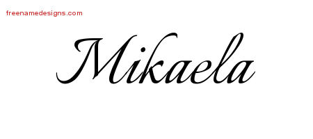 Calligraphic Name Tattoo Designs Mikaela Download Free