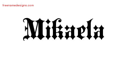 Old English Name Tattoo Designs Mikaela Free