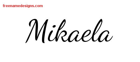 Lively Script Name Tattoo Designs Mikaela Free Printout