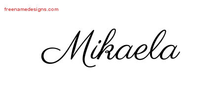 Classic Name Tattoo Designs Mikaela Graphic Download
