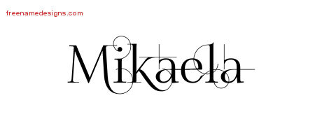 Decorated Name Tattoo Designs Mikaela Free