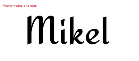Calligraphic Stylish Name Tattoo Designs Mikel Free Graphic