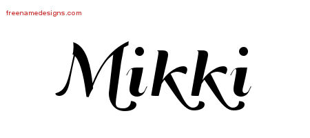 Art Deco Name Tattoo Designs Mikki Printable