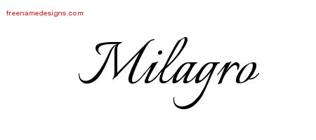 Calligraphic Name Tattoo Designs Milagro Download Free