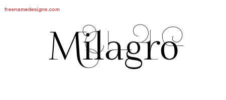 Decorated Name Tattoo Designs Milagro Free