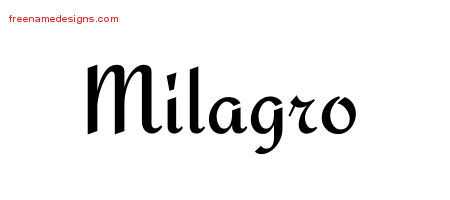 Calligraphic Stylish Name Tattoo Designs Milagro Download Free