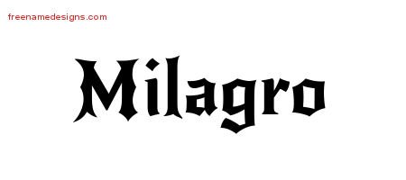 Gothic Name Tattoo Designs Milagro Free Graphic