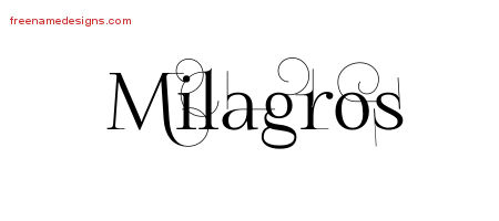Decorated Name Tattoo Designs Milagros Free