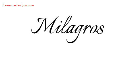 Calligraphic Name Tattoo Designs Milagros Download Free