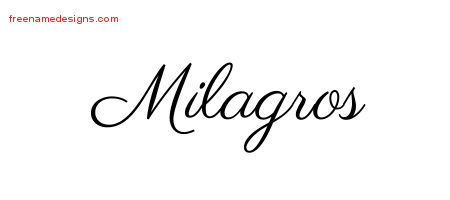Classic Name Tattoo Designs Milagros Graphic Download