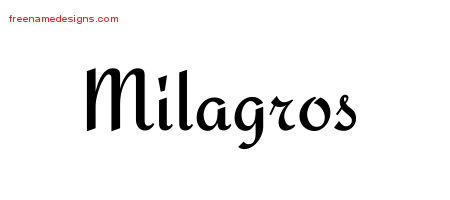 Calligraphic Stylish Name Tattoo Designs Milagros Download Free