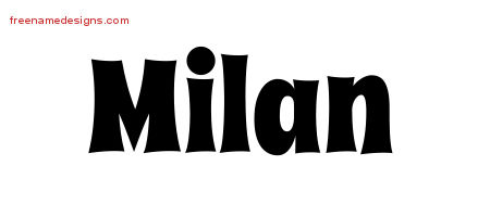 Groovy Name Tattoo Designs Milan Free