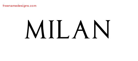 Regal Victorian Name Tattoo Designs Milan Printable