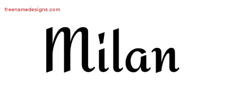 Calligraphic Stylish Name Tattoo Designs Milan Free Graphic